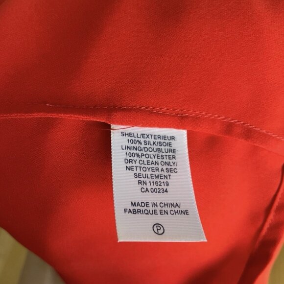 Steven Alan Silk Button Front Blouse Neck-Tie Bow Red Size L - Picture 8 of 8